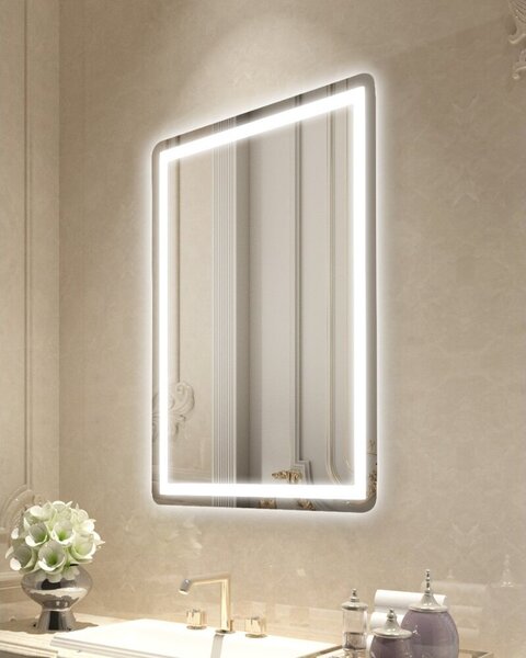 Specchio da bagno a LED specchio cosmetico - montaggio a parete 60x80cm - 3 opzioni di colore - ideale per il trucco e la rasatura