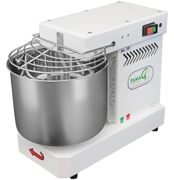 Famag Grilletta IM 10-230 1 Velocit� - Dimensioni 29,5x52,5xh 42 cm Capacit� impasto 10 kg Impastatrice a spirale con testa FISSA inserimento facile impasto