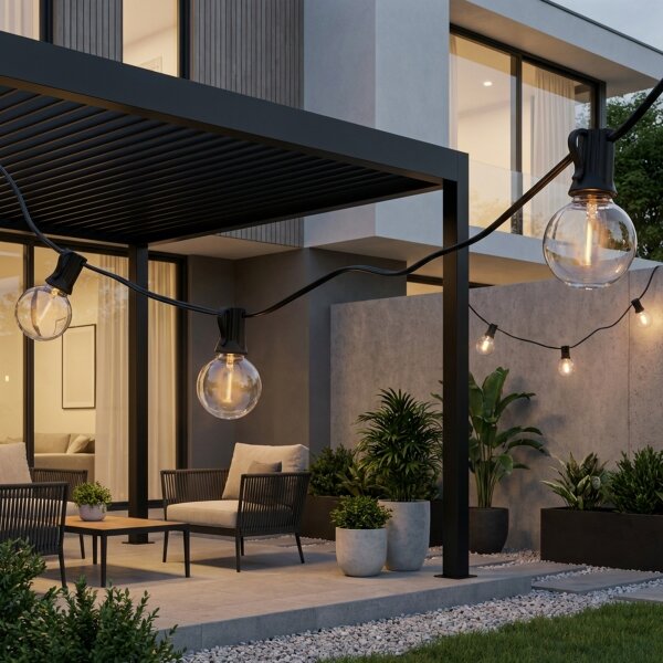 Brilagi - Catena luminosa decorativa LED da esterno GIRLANDA 10xE12 8m nera IP44 bianco caldo