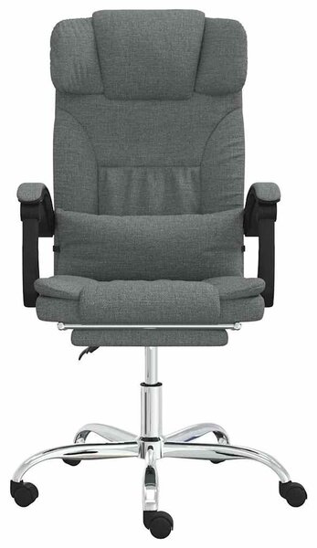 VidaXL Sedia da ufficio con funzione massaggio in tessuto grigio scuro