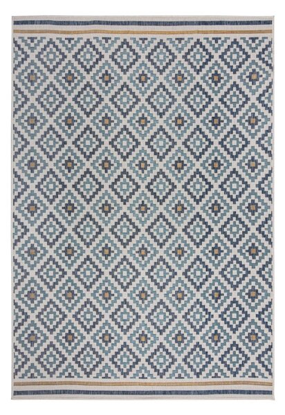 Tappeto da interno e esterno giallo e blu 120x170 cm Zia Trellis – Flair Rugs