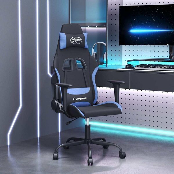 VidaXL Sedia da gioco in tessuto nero e blu