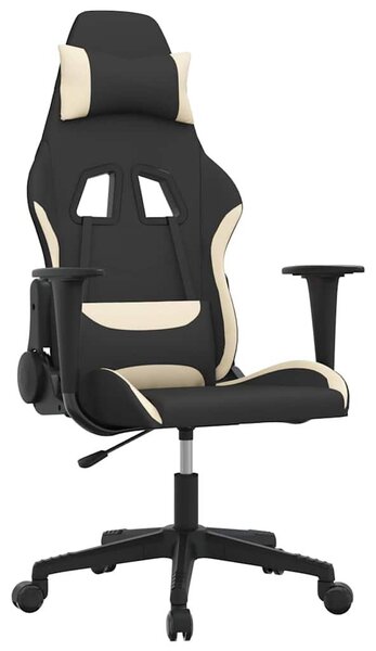 VidaXL Sedia da gioco in tessuto nero e crema