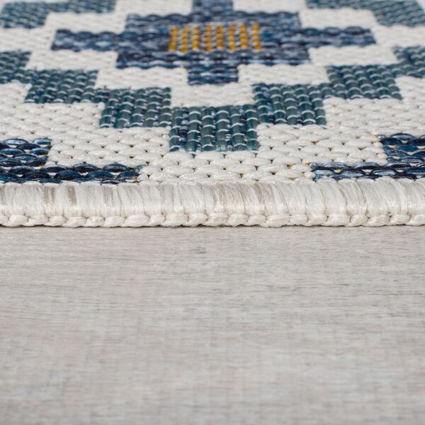 Tappeto da interno e esterno giallo e blu 120x170 cm Zia Trellis – Flair Rugs