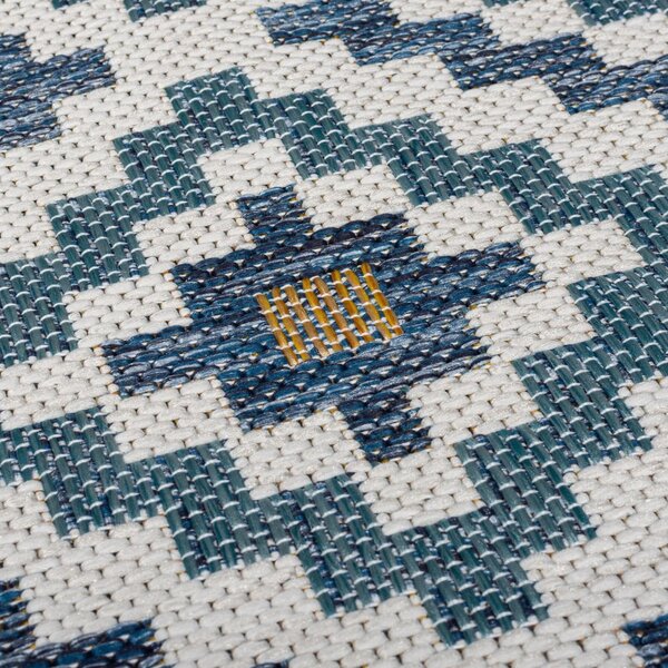 Tappeto da interno e esterno giallo e blu 120x170 cm Zia Trellis – Flair Rugs