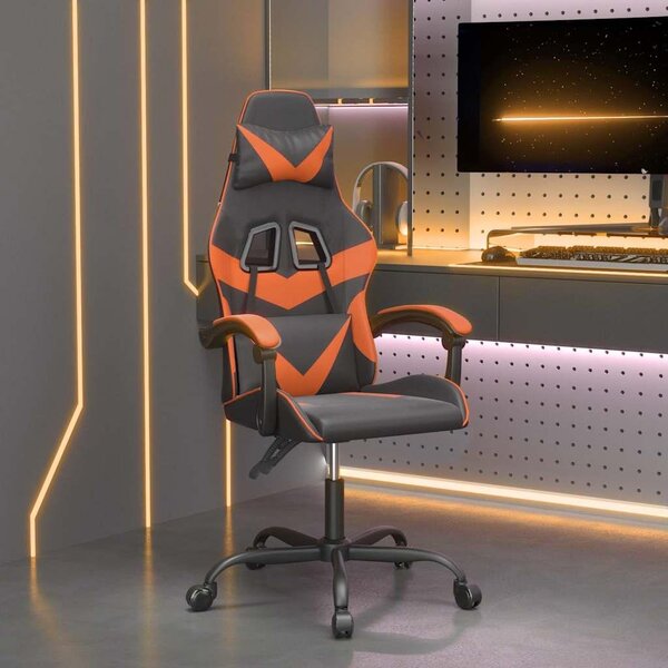 VidaXL Sedia da gioco in ecopelle nera e arancione