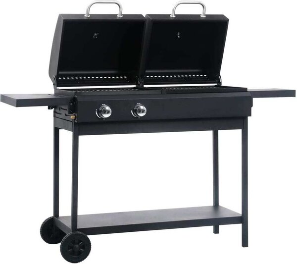 VidaXL Barbecue a gas e a carbonella con 2 bruciatori