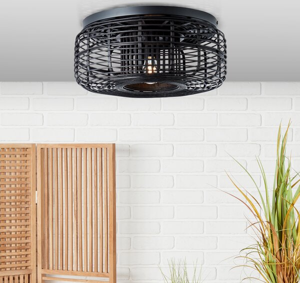 Plafoniera Crosstown 45cm legno scuro/nero
