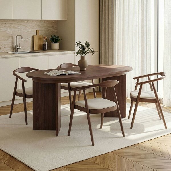 Tavolo da pranzo con effetto noce allungabile con estensione 90x160 cm Sorell – Kalune Design