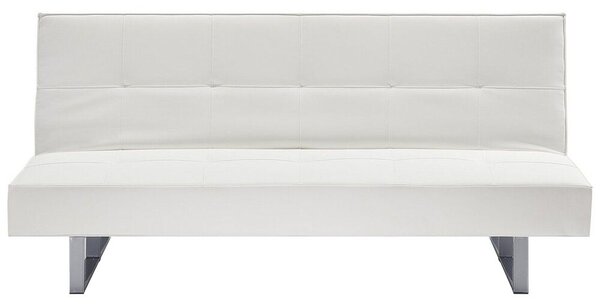 Divano letto in ecopelle bianco moderno soggiorno trasformabile a 3 posti senza braccioli design minimalista Beliani