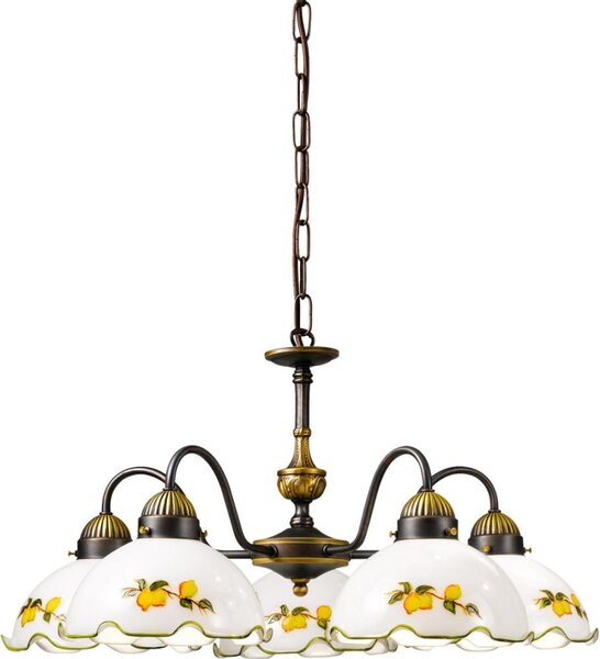 Kolarz 731.85.116 - Lampadario con catena NONNA 5xE27/75W/230V limoni