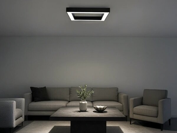 Plafoniera a LED 100W/230V 3000/4000/6500K 80x80 cm nera