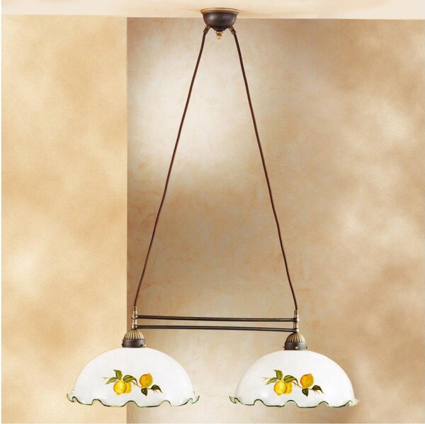 Kolarz 731.82.117 - Lampadario a cavo NONNA 2xE27/75W/230V limoni