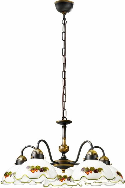 Kolarz 731.85.113 - Lampadario con catena NONNA 5xE27/75W/230V colore vino/fragola