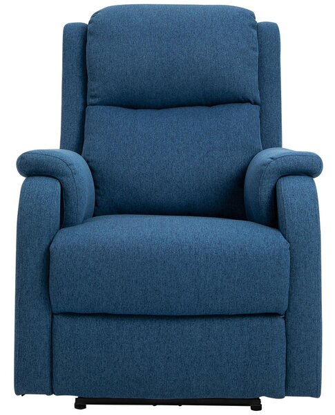 Poltrona Relax Reclinabile Elettrica 77x91x106 Cm In Tessuto Blu