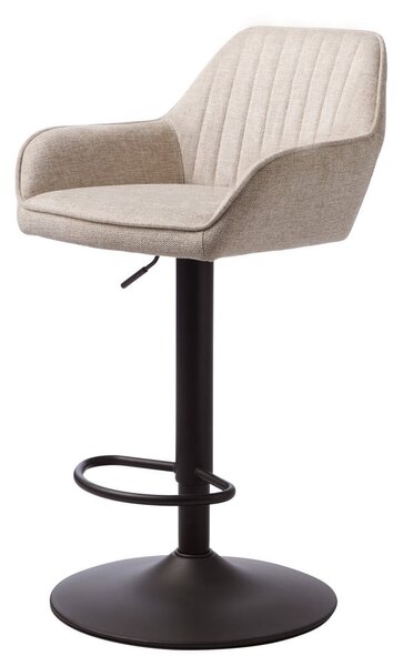 Sgabello da bar beige imbottito con altezza regolabile/con braccioli (altezza della seduta 65 cm) Nolan – Unique Furniture