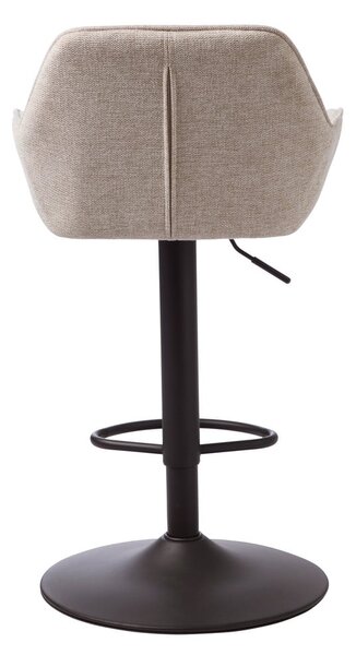 Sgabello da bar beige imbottito con altezza regolabile/con braccioli (altezza della seduta 65 cm) Nolan – Unique Furniture