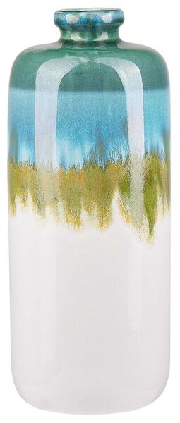 Vaso per fiori accessorio per la casa Vaso in gres porcellanato 31 cm rotondo Multicolore Beliani
