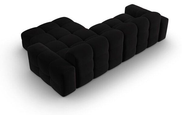 Divano angolare in velluto nero (angolo destro) Kendal - Micadoni Home