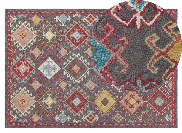 Tappeto d'area multicolore lana 140 x 200 cm spesso pelo fitto motivo orientale Kilim Beliani