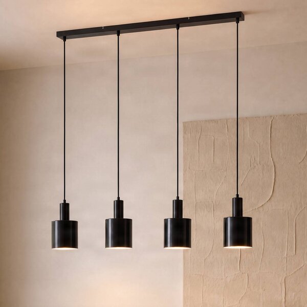 Lampada a sospensione Ovelia Lindby, dimmerabile, Nero, Soggiorno / Sala da pranzo, Metallo, Moderno, Lampada a sospensione