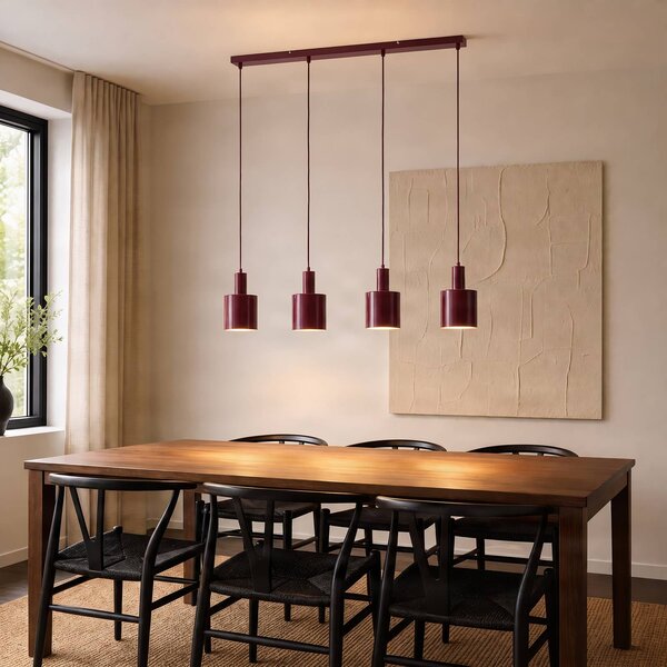 Lampada a sospensione Ovelia Lindby, dimmerabile, Rosso, Soggiorno / Sala da pranzo, Metallo, Moderno, Lampada a sospensione