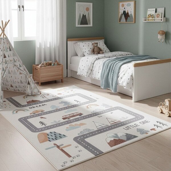 Tappeto per bambini color crema lavabile 140x200 cm Coco 1134 – Ayyildiz Carpets