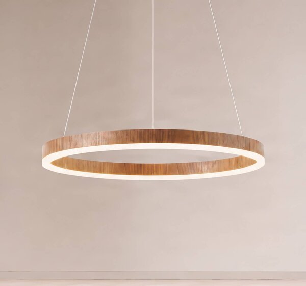 Lampada a sospensione Thelma Lucande, dimmerabile, Legno scuro, Soggiorno / Sala da pranzo, Plastica, Moderno, Lampada a sospensione