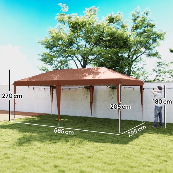 Outsunny Gazebo Pieghevole 6x3 Pop Up con Altezza Regolabile in 3 Livelli e Borsa da Trasporto, Gazebo da Esterno Resistente in Acciaio e Tessuto Oxford, per Giardino, Feste, Campeggio, Caffè | Aosom Italy