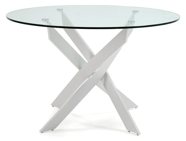 Tavolo da pranzo rotondo con piano in vetro 120x120 cm Ruth - Marckeric