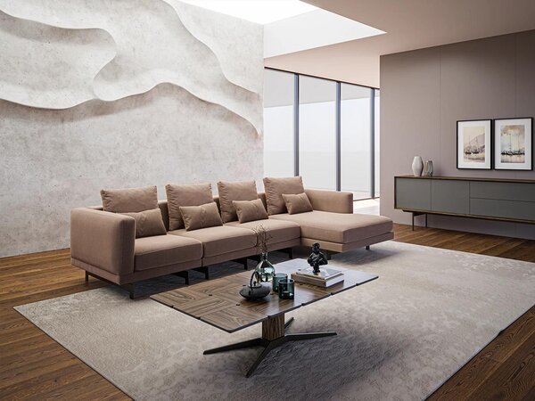 Mobili imbottiti beige divano angolare divano angolare a L arredamento di design