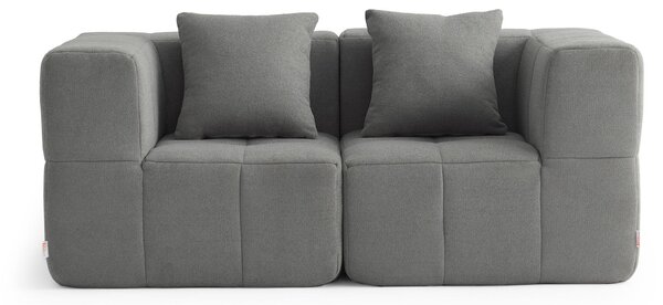 MILYSOFA SOFABULOUS Divano modulare lineare, a 2 posti, raffinato tessuto bouclé, grigio nuvola