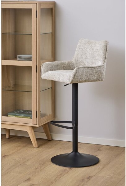 Sgabello da bar beige con altezza regolabile/con braccioli (altezza della seduta 85 cm) Eddie – Actona