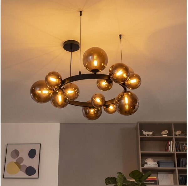 Brilagi - Lampadario LED a sospensione con cavo MILLA 15xG9/3W/230V marrone/marrone fumé