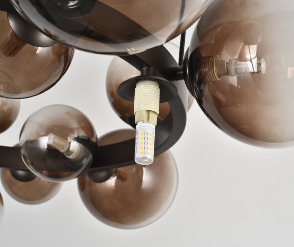 Brilagi - Lampadario LED a sospensione con cavo MILLA 15xG9/3W/230V marrone/marrone fumé