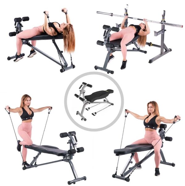 Panca multiuso per pesi con elastici Hms