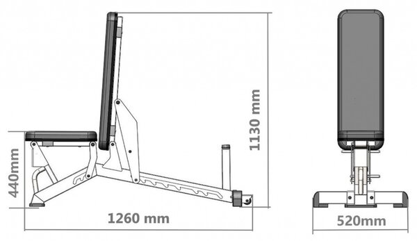 Professionale panca pesi fitness fino a 200 kg HMS