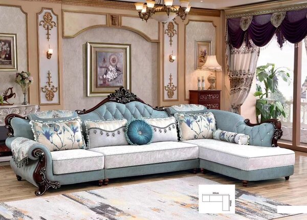 Divano classico in tessuto Divano angolare Chesterfield Divano angolare imbottito