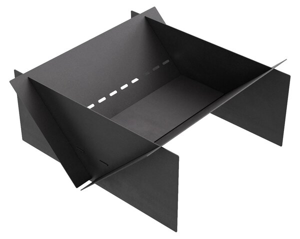 QLS Braciere 70x70 cm, focolare in acciaio pieghevole per esterni, da giardino, nero 11462