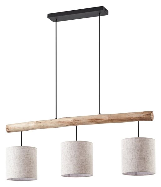 Lampada a sospensione Lucande, Jorvan, dimmerabile, Bianco, Sala da pranzo, Tessuto / Tessile, Moderno