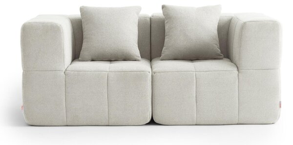 MILYSOFA SOFABULOUS Divano modulare lineare, a due posti, in raffinato tessuto bouclé, color crema-beige
