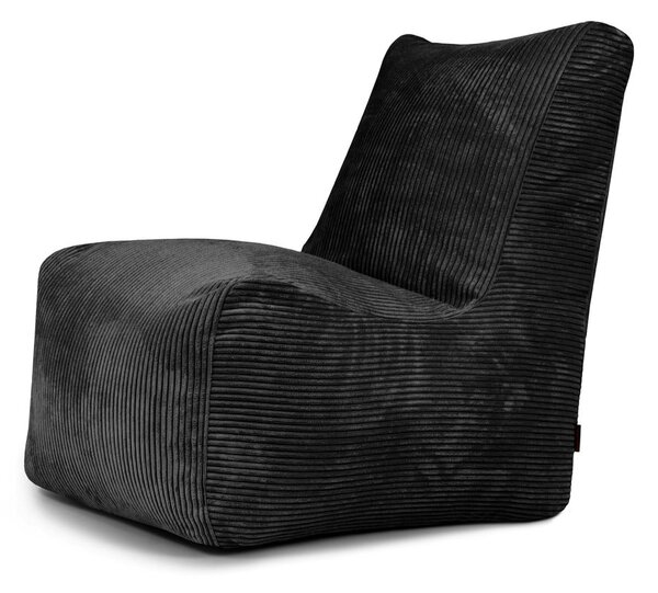 Puof a sacco nero con rivestimento in velluto a coste Seat Lounge – SLOWDOWN