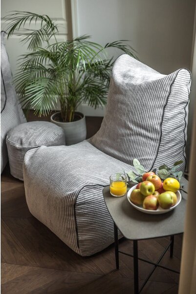 Puof a sacco grigio chiaro con rivestimento in bouclé Seat Lounge – SLOWDOWN