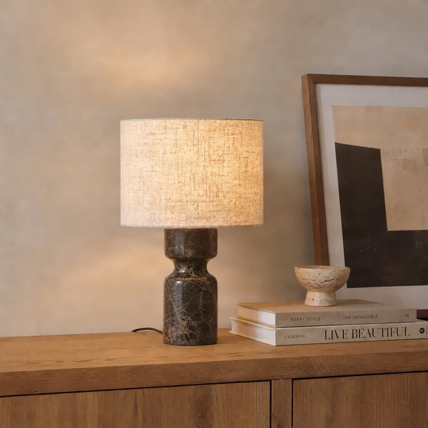 Lampade da tavolo Lucande, Marcella, Beige, Soggiorno, Tessuto / Tessile, Moderno