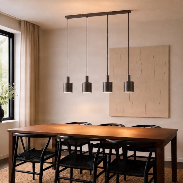 Lampada a sospensione Lindby, Ovelia, dimmerabile, Marrone / Ruggine, Cucina, Metallo, Moderno