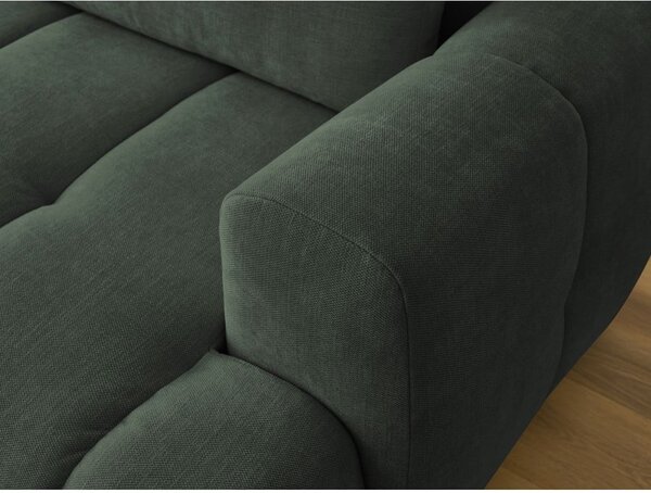Divano angolare verde allungabile e con contenitore (penisola a sinistra/chaise lounge) con rivestimento in ciniglia Fuji – Bobochic Paris