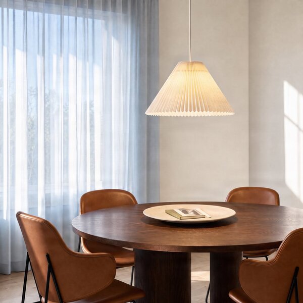 Lampada a sospensione NOLA, Percy, dimmerabile, Beige, Soggiorno, Tessuto / Tessile, Moderno