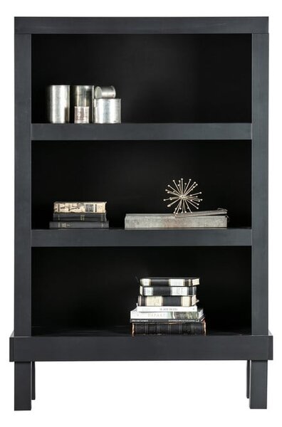 Libreria nera in pino massiccio 107x160x39 cm Bonk – WOOOD