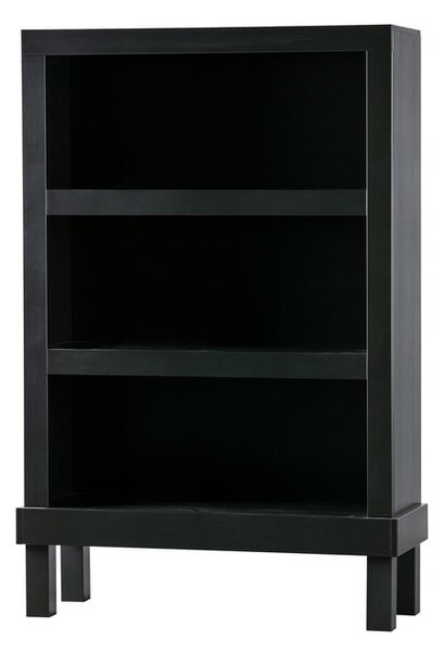 Libreria nera in pino massiccio 107x160x39 cm Bonk – WOOOD