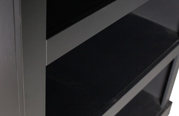 Libreria nera in pino massiccio 107x160x39 cm Bonk – WOOOD